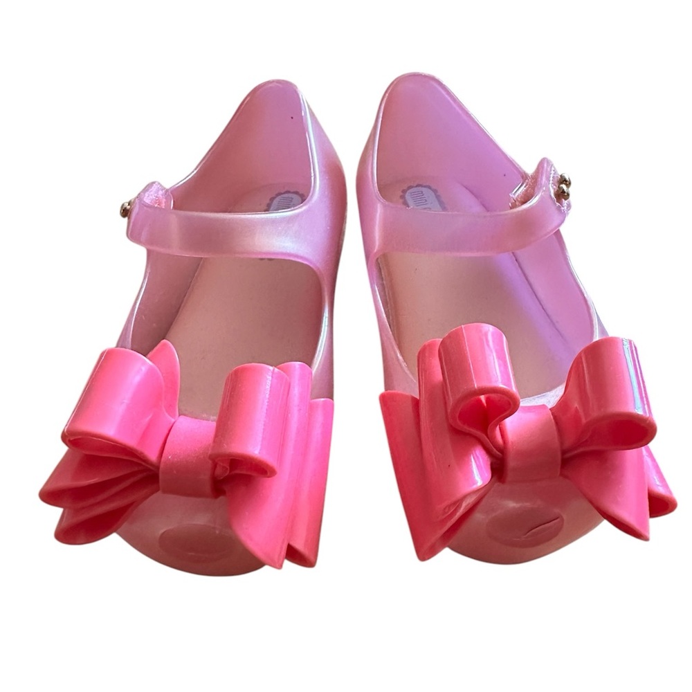 NEW. Mini Melissa Girl's Ultragirl Sweet III Big Bow Jelly Shoes, Size 7 - Picture 1 of 4